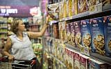 Illustrative photo of cereal by Telma, which recently recalled hundreds of cereal and cornflakes packages after finding salmonella in their products. (Hadas Parush/Flash90)