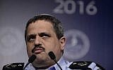Israel Police Commissioner Roni Alsheich speaks in Tel Aviv on August 30, 2016 (Tomer Neuberg/Flash90)