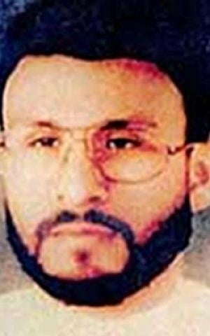 This photo provided by US Central Command, shows Abu Zubaydah, date and location unknown, a Palestinian terror suspect held at Guantanamo Bay since September 2006. (AP Photo/US Central Command)