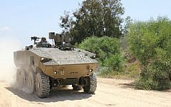 The Defense Ministry's "Eitan" ("Steadfast") armored personnel carrier. (Dana Shraga, Israeli Ministry of Defense)