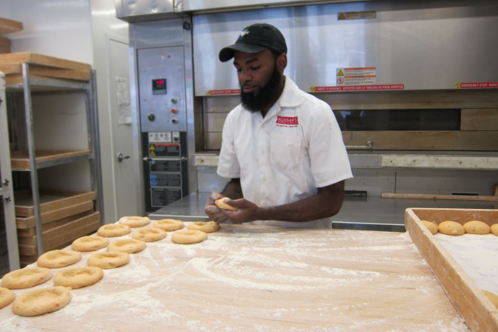Dave Gardner shapes bialys before baking them in a 500-degree oven. (Cathryn J. Prince/ Times of Israel) Dave Gardner shapes bialys before baking them in a 500-degree oven. (Cathryn J. Prince/ Times of Israel)