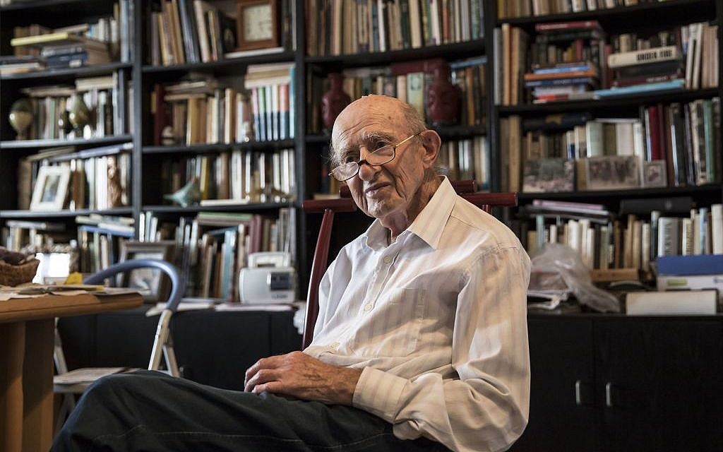 Joseph Harmatz sits in his apartment in Tel Aviv. (AP Photo /Tsafrir Abayov)