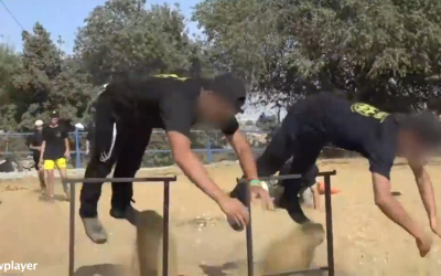 Participants in a Lehava summer camp perform exercises. (screen capture: Ynet)