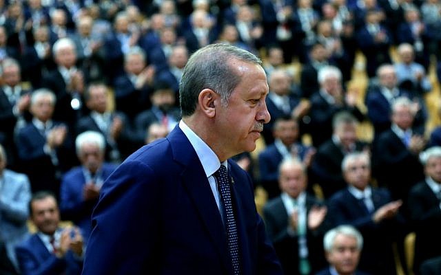 Turkey's President Recep Tayyip Erdogan arrives at a conference of the heads of chambers of commerce in Ankara, Turkey, on Thursday, Aug. 4, 2016. (Kayhan Ozer/Presidential Press Service, Pool Photo via AP) Turkey's President Recep Tayyip Erdogan arrives at a conference of the heads of chambers of commerce in Ankara, Turkey, on Thursday, Aug. 4, 2016. (Kayhan Ozer/Presidential Press Service, Pool Photo via AP)