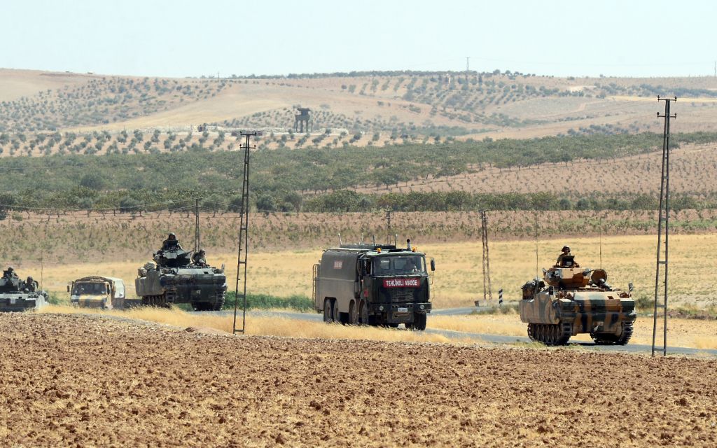 Illustrative photo of Turkish troops returning from the Syrian border, in Karkamis, Turkey, Saturday, August 27, 2016. (Ismail Coskun, IHA via AP)