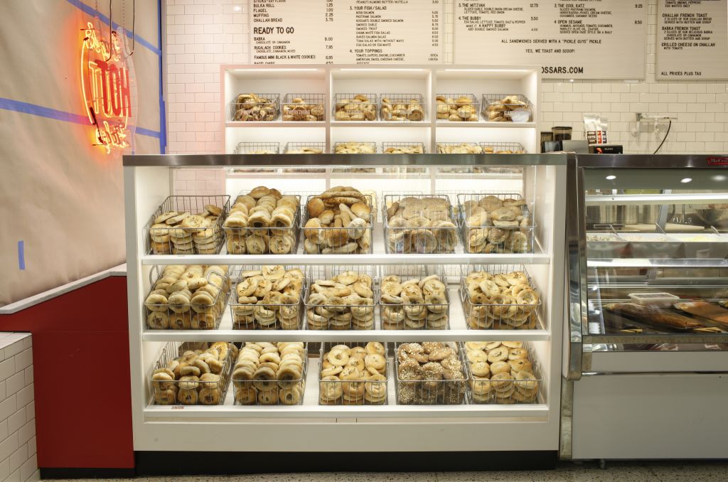 Interior, Kossar's Bialys. A wide variety of bagels and bialys on display ready for purchase. (Courtesy) Interior, Kossar's Bialys. A wide variety of bagels and bialys on display ready for purchase. (Courtesy)