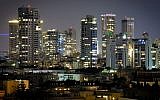 Illustrative view of Tel Aviv at night, August 29, 2016. (Miriam Alster/Flash90)