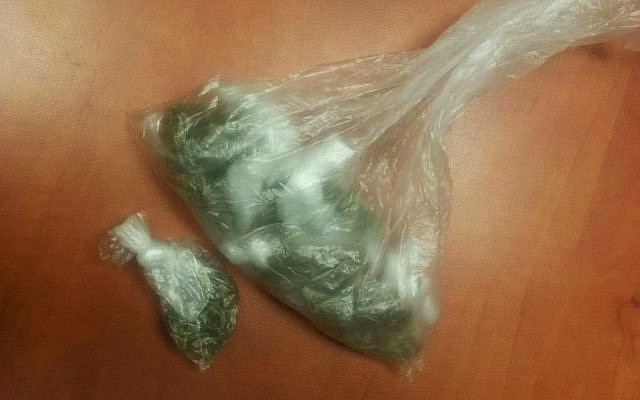 A bag of marijuana seized by the Jerusalem Police in August 2016. (Israel Police) A bag of marijuana seized by the Jerusalem Police in August 2016. (Israel Police)