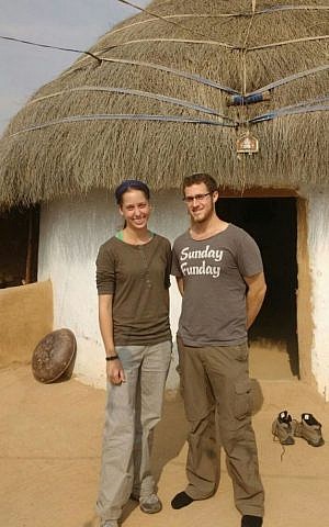 Yisrael and Haviva Yanover, who got married while serving as lone soldiers in the IDF, on their honeymoon in India in early 2016. (Courtesy)