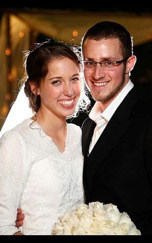 Yisrael and Haviva Yanover, at their wedding in December 2014. The two got married while serving as lone soldiers in the IDF. (Courtesy)