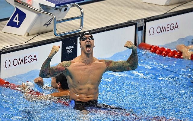 Anthony Ervin of the USA reacts after winning the Men's 50m Freestyle Final during the swimming event at the Rio 2016 Olympic Games at the Olympic Aquatics Stadium in Rio de Janeiro on August 12, 2016 in Rio de Janeiro, Brazil. (Pascal Le Segretain/Getty Images) Anthony Ervin of the USA reacts after winning the Men's 50m Freestyle Final during the swimming event at the Rio 2016 Olympic Games at the Olympic Aquatics Stadium in Rio de Janeiro on August 12, 2016 in Rio de Janeiro, Brazil. (Pascal Le Segretain/Getty Images)