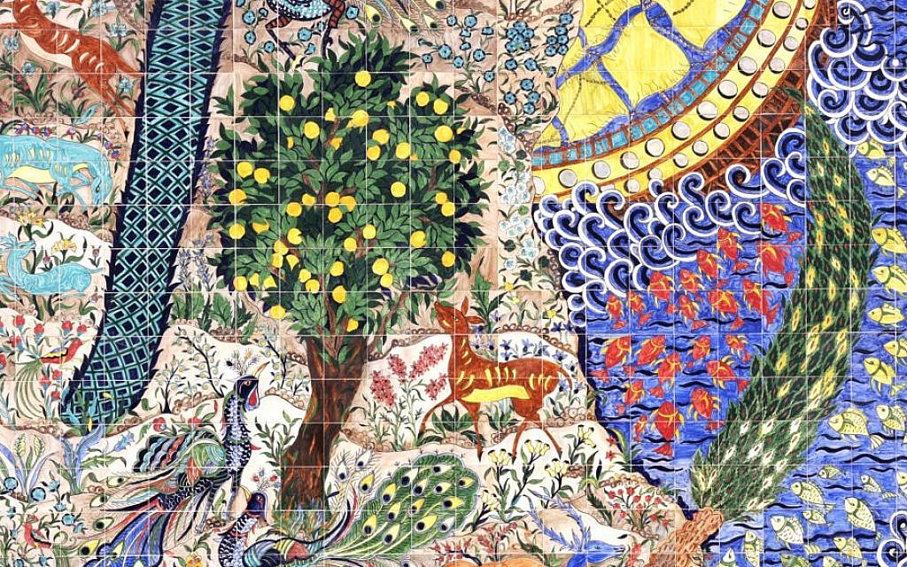 A detail of a mural by world-renowned Armenian artist Marie Balian. (Shmuel Bar-Am)