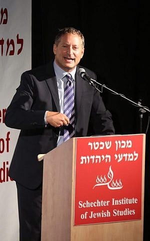 SodaStream CEO Daniel Birnbaum addresses MA graduates at the the Schechter Institute in Jerusalem in July (Schechter Institute of Jewish Studies /Yossi Zamir) 