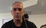 Ofir Ben-Eliezer, the son of deceased former defense minister Binyamin Ben-Eliezer speaks to Channel 2 via Skype on August 30, 2016. (screen capture: Channel 2)