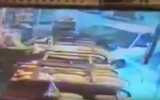 A car that was accidentally driven into a bakery in the central Israeli city of Ramle on August 24, 2016. (Screen capture: YouTube)