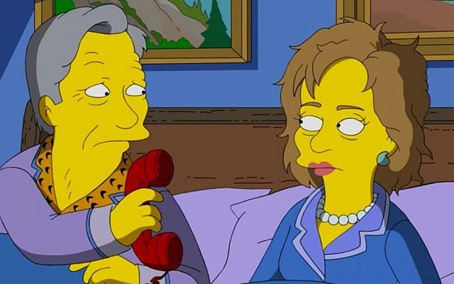 Bill and Hillary Clinton answer a late-night phone call on The Simpsons. (YouTube screenshot)