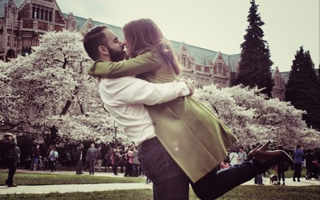 Daniel Behrman and Jenna Kruger met at a weekend conference in Jerusalem through their Masa internship programs. They are to marry in September 2016 (Courtesy of Behrman and Kruger/via JTA)