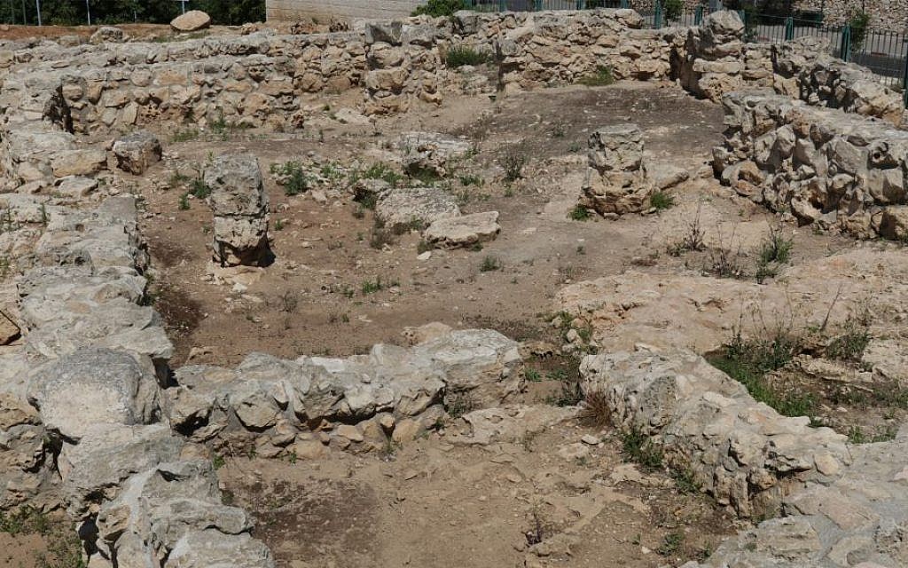 The ruins of a 4,000-year-old Canaanite village discoverd in 1985. (Shmuel Bar-Am)