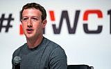 File: Facebook CEO Mark Zuckerberg speaks at the Mobile World Congress in Barcelona, Spain, March 2, 2015. (David Ramos/Getty Images via JTA)
