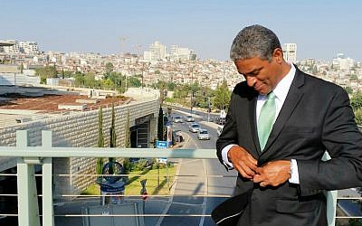 Cuban civil rights activist Oscar Biscet in Jerusalem, August 2016 (Raphael Ahren/TOI)