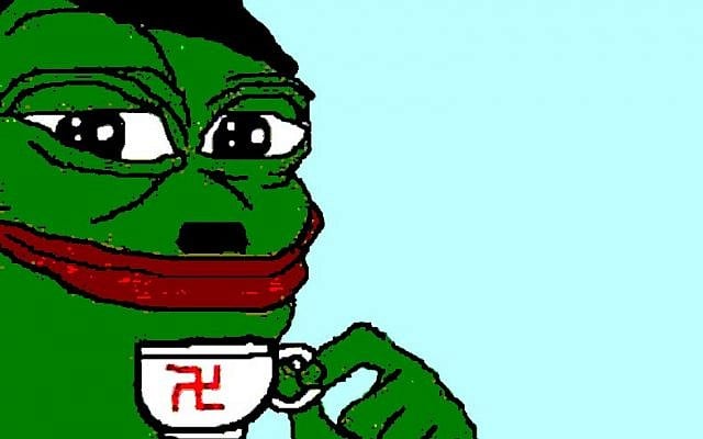 Pepe the Frog, an internet meme, has become a symbol of the alt-right. (Twitter/Lior Zaltzman)