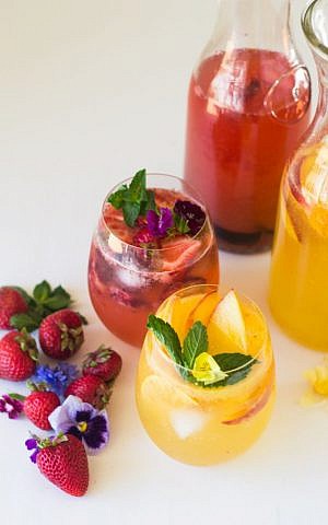 Sephardic-Inspired Sangria, two ways. (Samantha Ferraro/ via JTA)