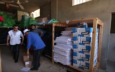 A Save the Children aid distribution warehouse in the Gaza Strip, 2014. (Save the Children/YouTube)