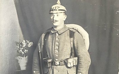 The century-old photo of Siegfried Lamm, a German soldier killed in action during World War I. (Courtesy of Noam Efron/via JTA)