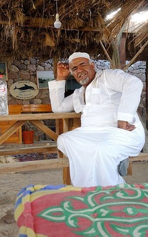 Salem Alsakhn, 44, the Bedouin owner of Big Dune Camp, a popular beach with Israelis near the town of Nuweiba, on August 13, 2016. (courtesy Tal Shavit)