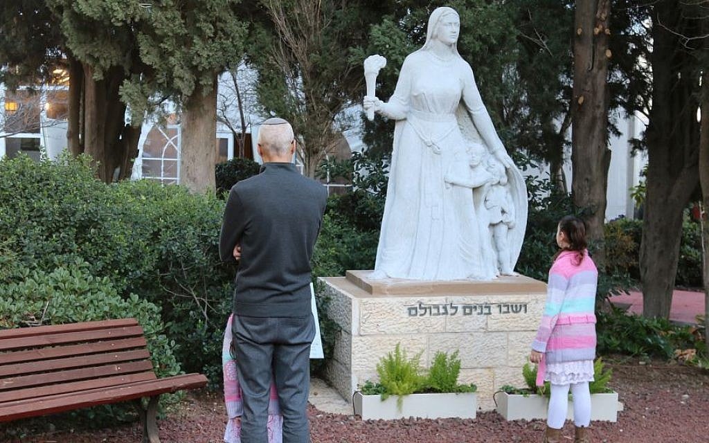 A statue of the matriarch Rachel created in 1954 stands outside Kibbutz Ramat Rachel's guesthouse. (Shmuel Bar-Am)