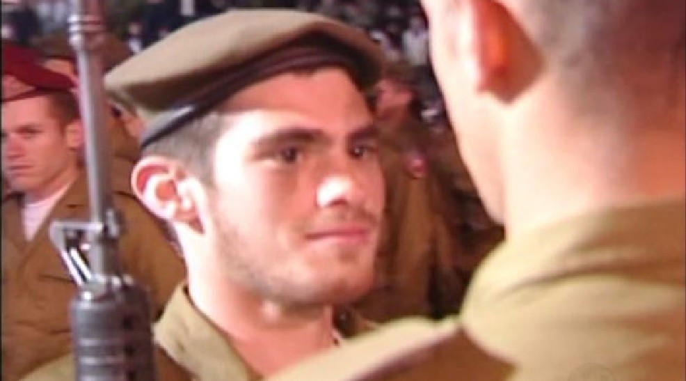 Michael Levin at his IDF swearing-in ceremony (Lone Soldier Center)