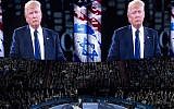 Donald Trump speaking at the American Israel Public Affairs Committee (AIPAC) 2016 Policy Conference at the Verizon Center in Washington, DC, March 21, 2016. (Saul Loeb/AFP/Getty Images via JTA)