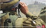 A photograph from a deleted tweet by Virgin Ticketing Box Office showing an Israeli soldier. (Screen capture: Twitter)