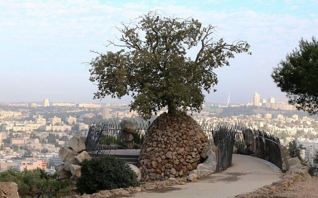 The Yair Overlook, named for a Ramat Rachel resident killed in a military accident in 1966. (Shmuel Bar-Am)