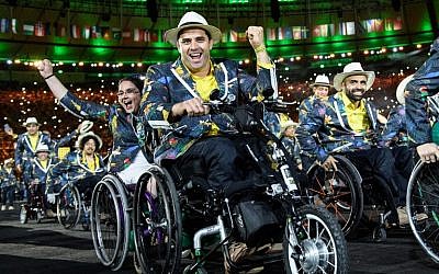 Members of Brazil's delegation enter during the opening ceremony of the Rio 2016 Paralympic Games at the Maracana stadium in Rio de Janeiro on September 7, 2016. (AFP PHOTO / YASUYOSHI CHIBA) Members of Brazil's delegation enter during the opening ceremony of the Rio 2016 Paralympic Games at the Maracana stadium in Rio de Janeiro on September 7, 2016. (AFP PHOTO / YASUYOSHI CHIBA)