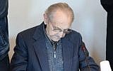 Former SS medic Hubert Zafke, 95, accused of aiding in 3,681 murders in Auschwitz in 1944, attends his trial on September 12, 2016 at the court in Neubrandenburg, Germany. (AFP/dpa/Bernd Wüstneck)