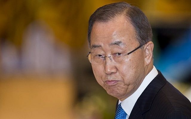 This file photo taken on September 7, 2016 shows UN secretary general Ban Ki-moon at ASEAN-UN Summit in Vientiane. (AFP / YE AUNG THU) This file photo taken on September 7, 2016 shows UN secretary general Ban Ki-moon at ASEAN-UN Summit in Vientiane. (AFP / YE AUNG THU)
