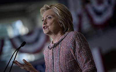 Democratic presidential nominee Hillary Clinton speaks during a rally at the University of North Carolina at Greensboro, September 15, 2016 in Greensboro, North Carolina. (AFP/Brendan Smialowski)