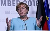 German Chancellor Angela Merkel delivers a joint statement with the French President after the European Union Summit of 27 heads of state or government in Bratislava, Slovakia, on September 16, 2016. (AFP/Joe Klamar)