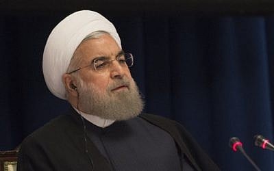 Iran's President Hassan Rouhani speaks at a news conference September 22, 2016 in New York. (AFP/DON EMMERT)