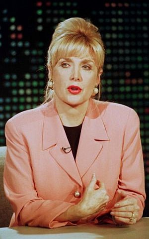 Gennifer Flowers during a live interview on CNN's Larry King Live show in Hollywood, California, January 23, 1998. (AFP/Rene MACURA) Gennifer Flowers during a live interview on CNN's Larry King Live show in Hollywood, California, January 23, 1998. (AFP/Rene MACURA)