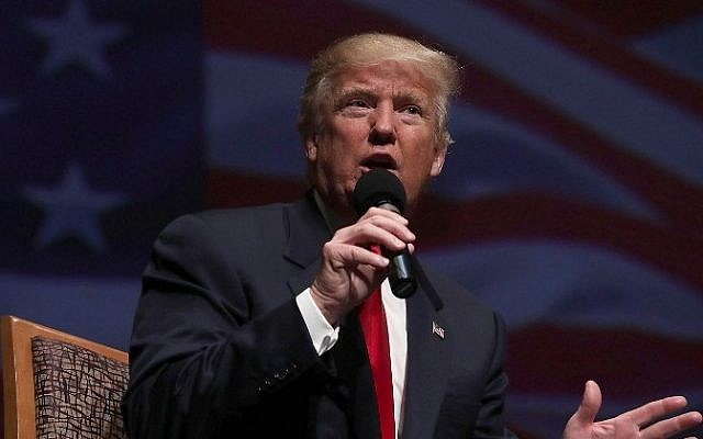 Republican presidential nominee Donald Trump speaks during a campaign event September 6, 2016 in Virginia Beach, Virginia. (Alex Wong/Getty Images/AFP) Republican presidential nominee Donald Trump speaks during a campaign event September 6, 2016 in Virginia Beach, Virginia. (Alex Wong/Getty Images/AFP)