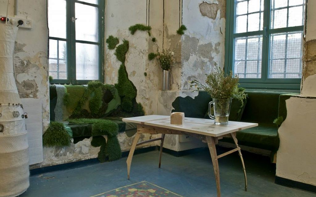 A corner of HaMiffal's cafeteria, designed and created with recycled scraps found throughout the city (Courtesy Shai Halevi)