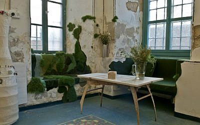 A corner of HaMiffal's cafeteria, designed and created with recycled scraps found throughout the city (Courtesy Shai Halevi)
