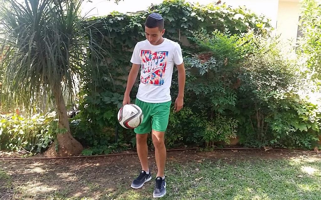 Shachar Shpaier, a 16.5-year-old raising soccer star in Kfar Saba's highest youth league, is the sole religiously observant player on his team. (Courtesy Moshe Shpaier) Shachar Shpaier, a 16.5-year-old raising soccer star in Kfar Saba's highest youth league, is the sole religiously observant player on his team. (Courtesy Moshe Shpaier)