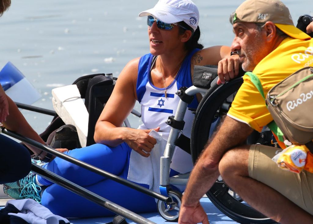 Moran Samuel after her medal-winning race in Rio, September 11, 2016 (IGOR MEIJER, courtesy Daniel Rowing Center) Moran Samuel after her medal-winning race in Rio, September 11, 2016 (IGOR MEIJER, courtesy Daniel Rowing Center)