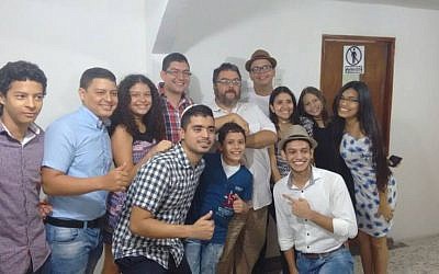 Members of the Barranquilla community with Rabbi Juan Mejia. (Courtesy)