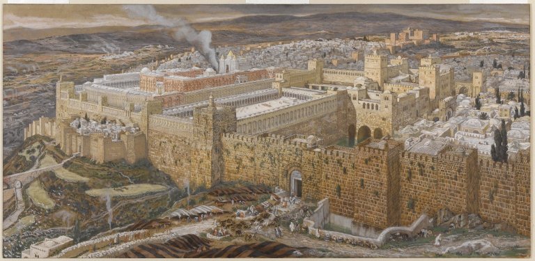 James Tissot: Reconstruction of Jerusalem and the Temple of Herod (Wikipedia / Brooklyn Museum)
