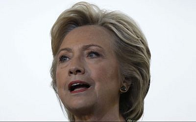 Democratic presidential candidate Hillary Clinton speaks with members of the media at Westchester County Airport in White Plains, NY, Monday, Sept. 19, 2016. (AP/Matt Rourke)