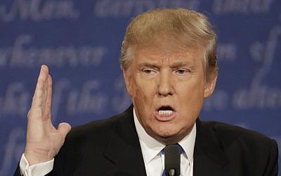 Republican presidential nominee Donald Trump speaks during the presidential debate with Democratic presidential nominee Hillary Clinton at Hofstra University in Hempstead, New York, Monday, Sept. 26, 2016. (AP Photo/Patrick Semansky)